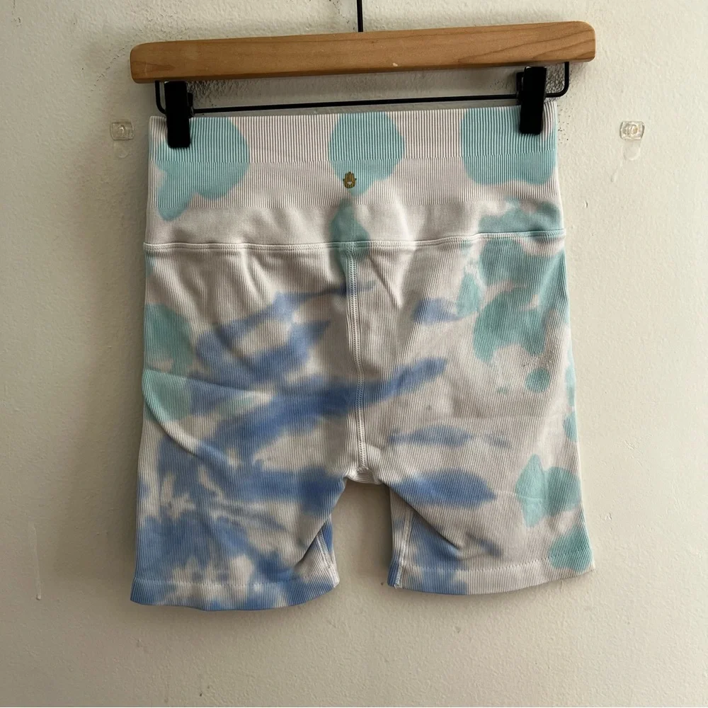 SPIRITUAL GANGSTER- Aruba Tie-Dye Biker Shorts Athletic Gym CrossFit Workout Run